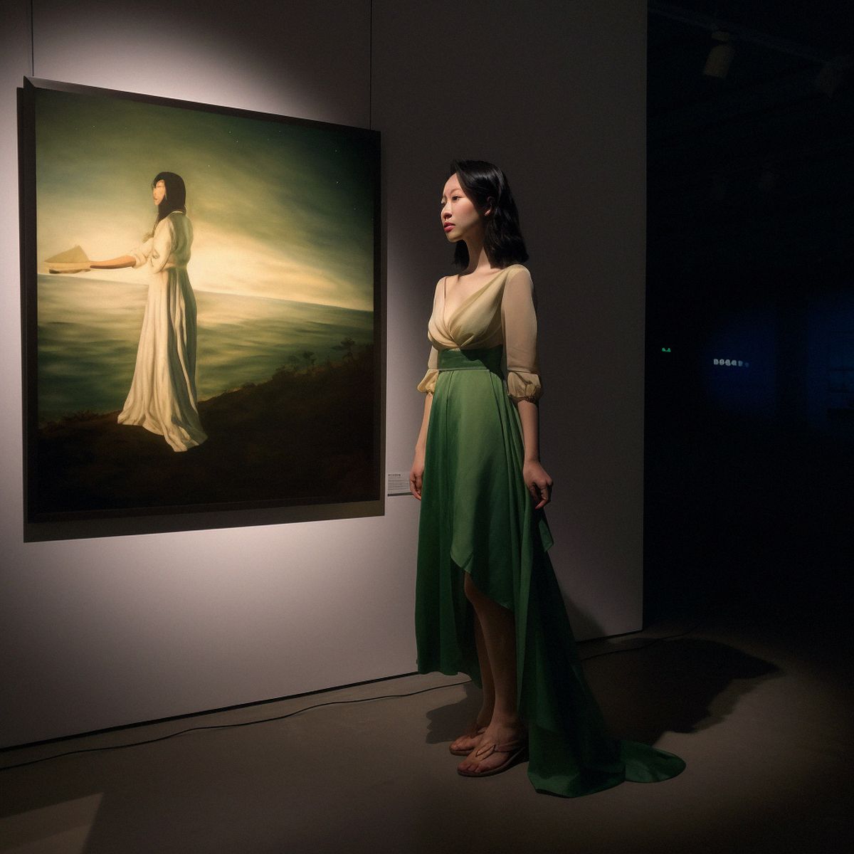 An bandoned giantess at a Chen Yifeis dull solo show at n