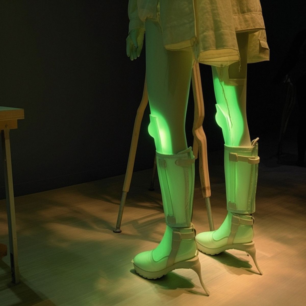Two legs abandoned at a Matthew Barneys dull solo show at