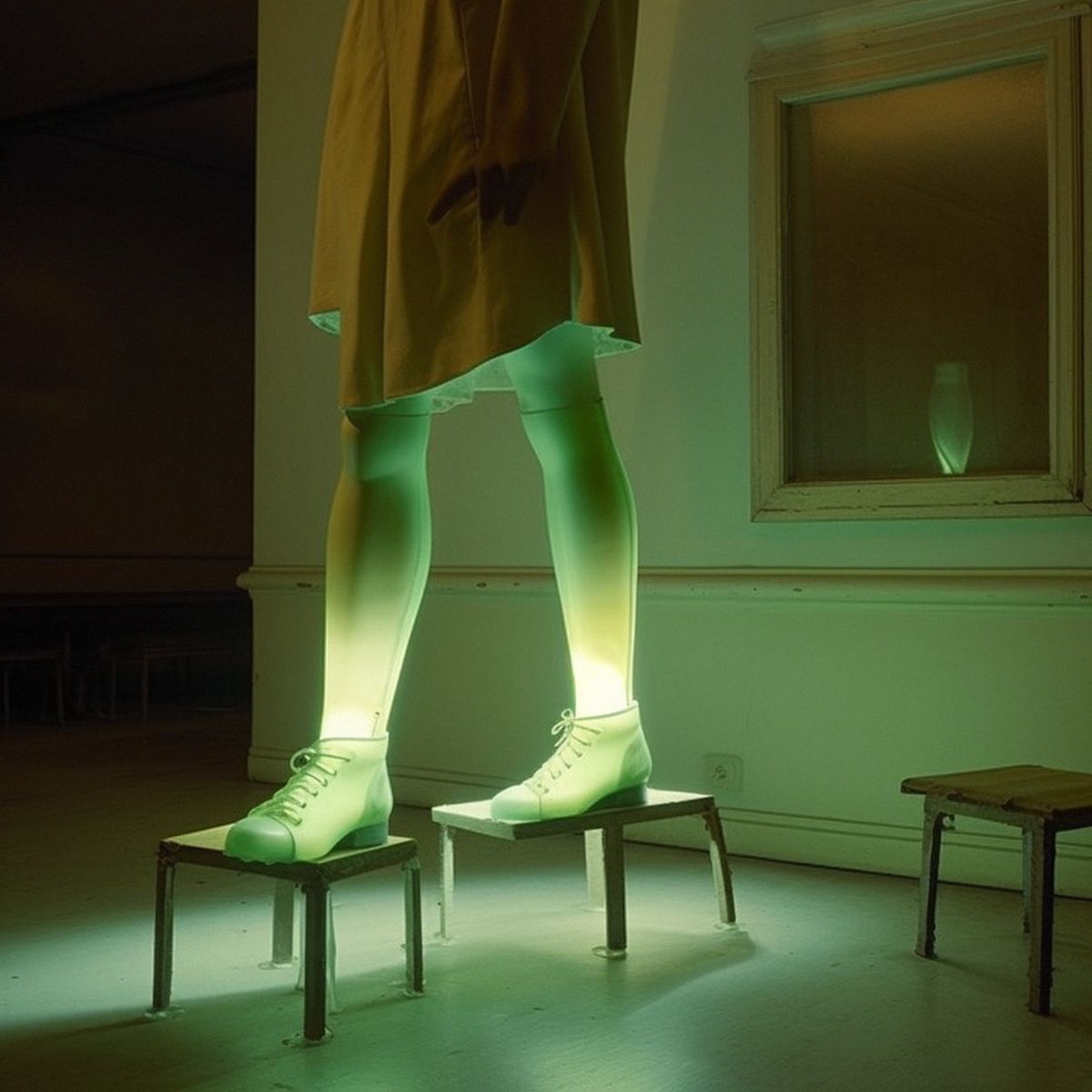 Two legs abandoned at a Matthew Barneys dull solo show at