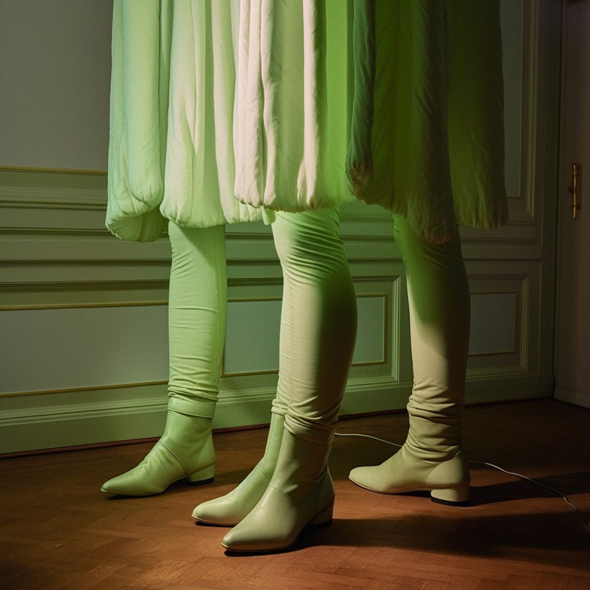 Two legs abandoned at a Matthew Barneys dull solo show at