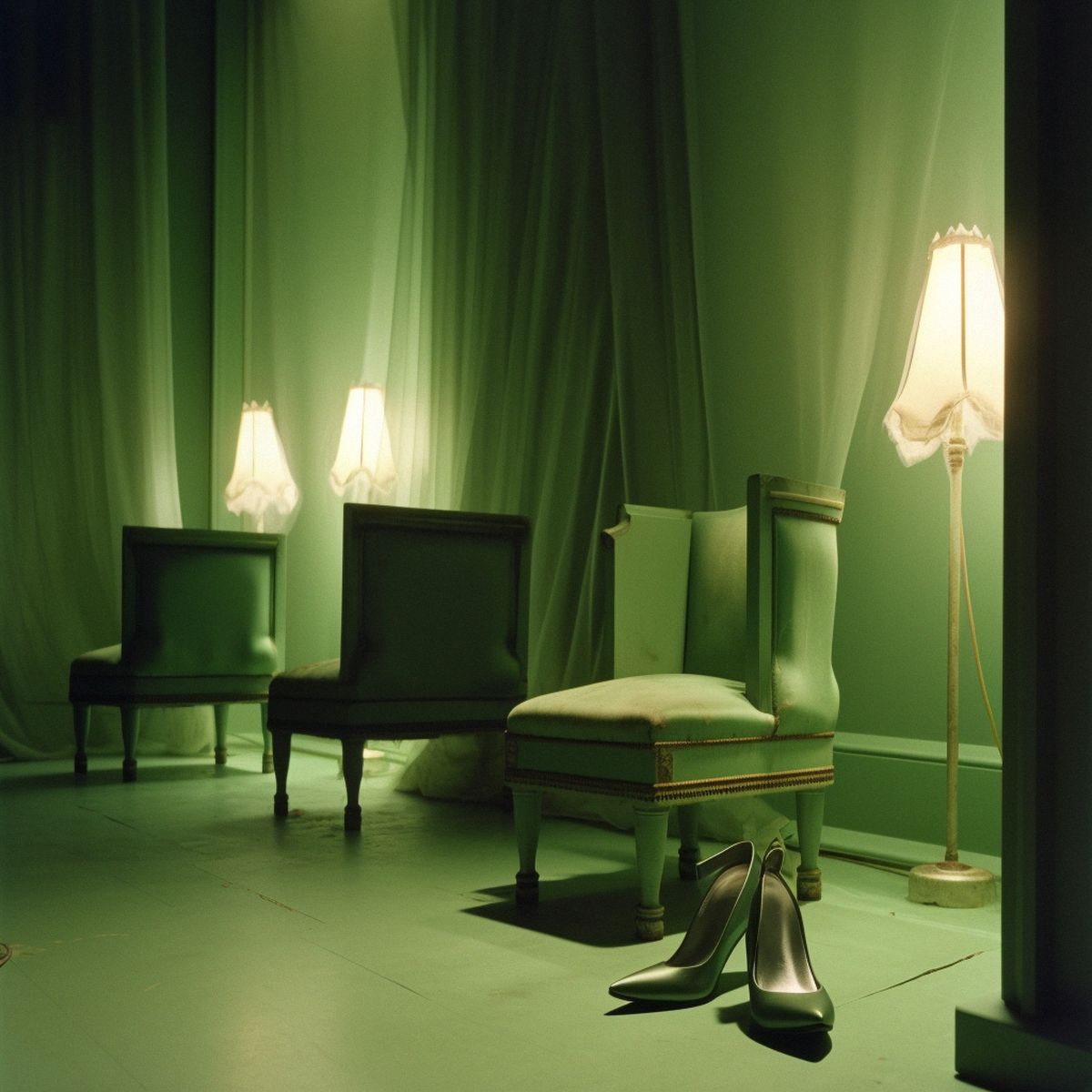 Two legs abandoned at a Matthew Barneys dull solo show at