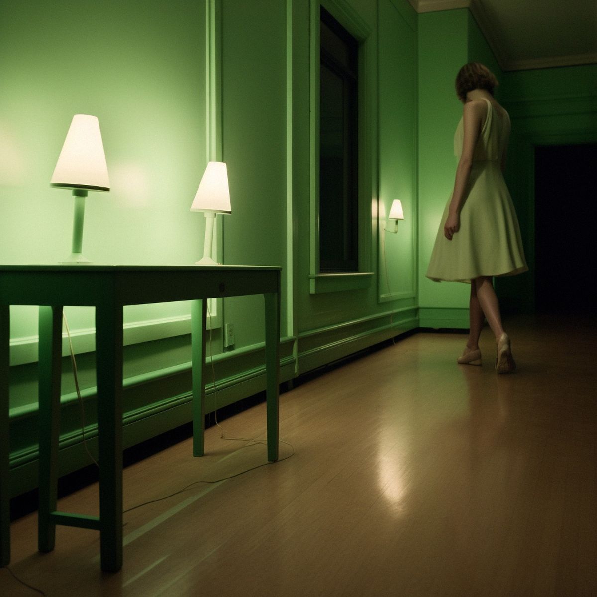 Two legs abandoned at a New York art gallery at night. Gr