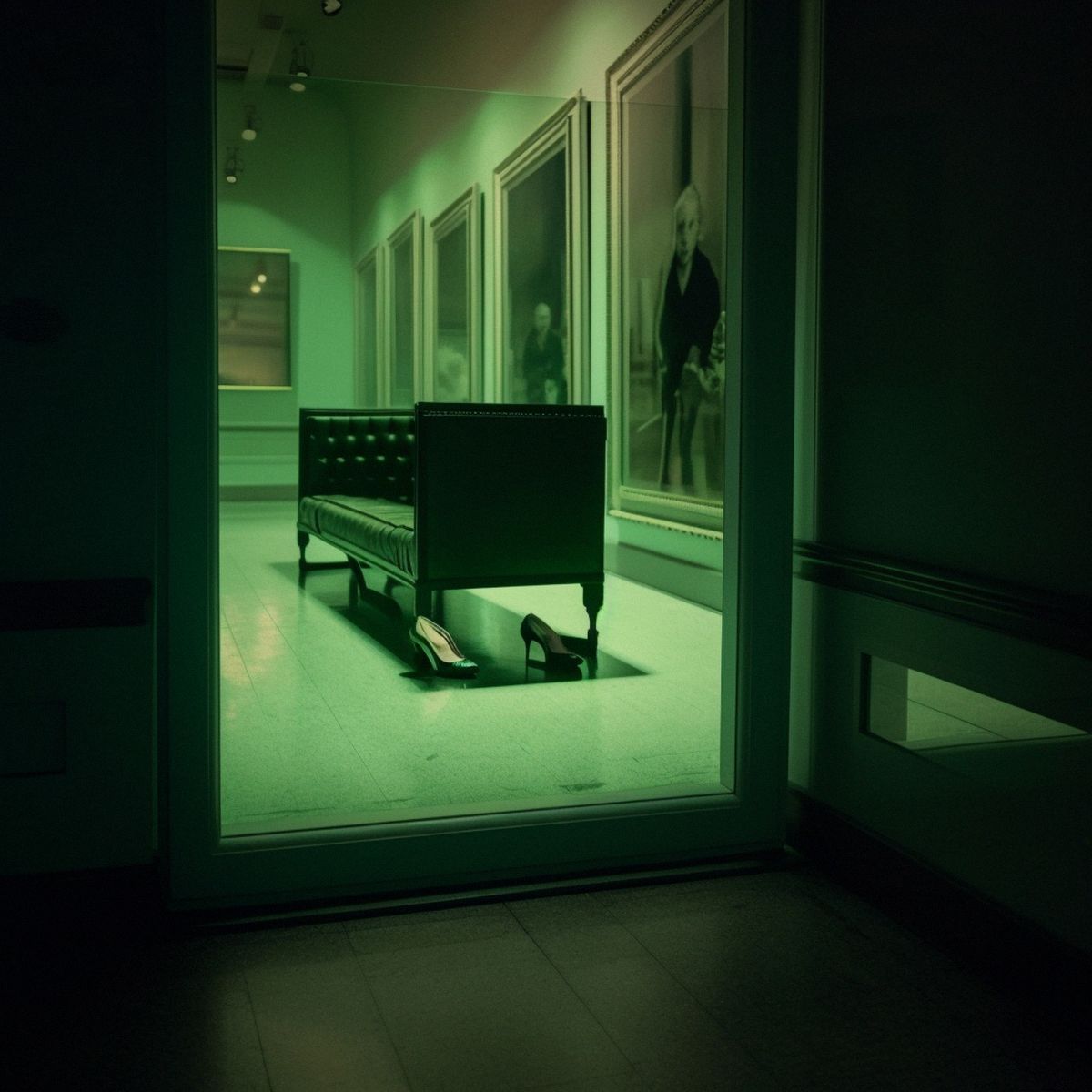 Two legs abandoned at a New York contemporary art gallery