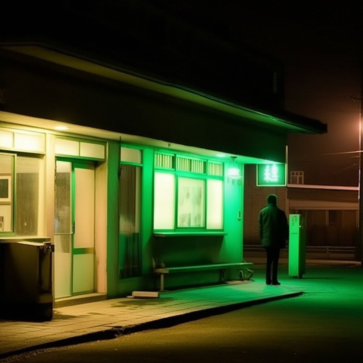 Two legs abandoned at a old Japanese district at night. G