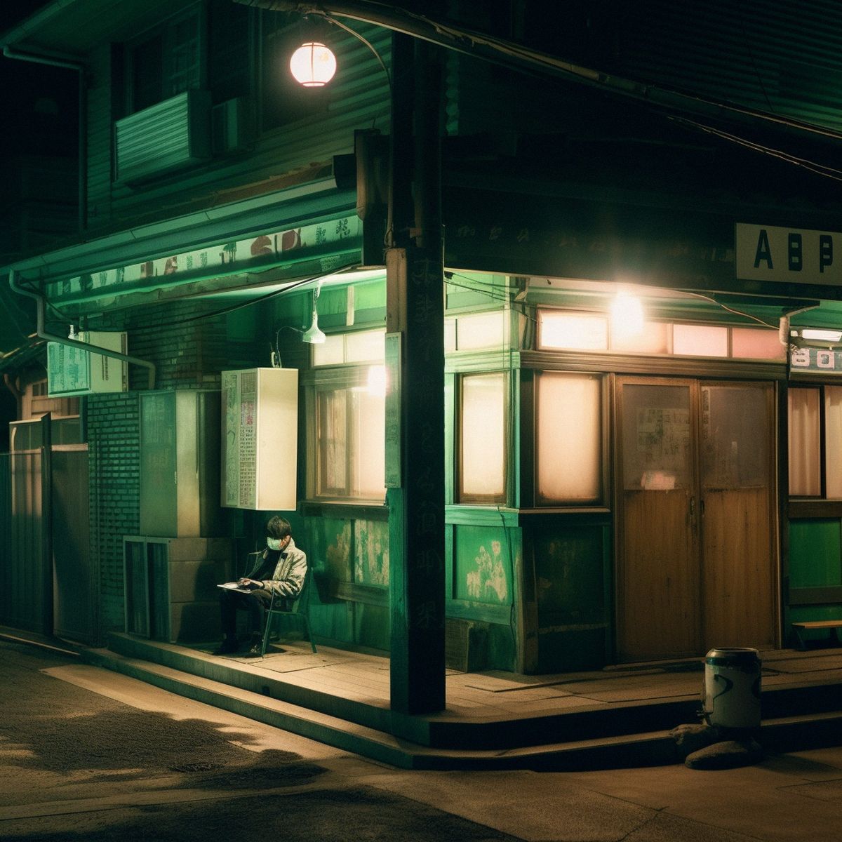 Two legs abandoned at a old Japanese district at night. G