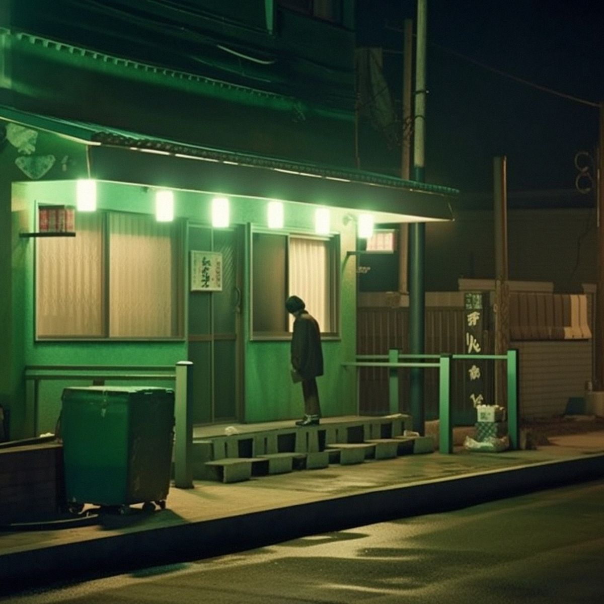 Two legs abandoned at a old Japanese district at night. G