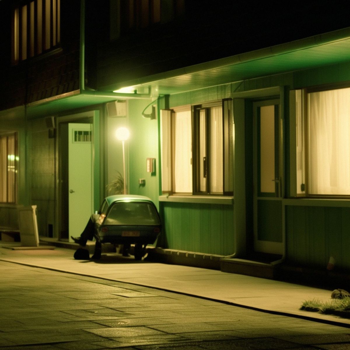 Two legs abandoned at a old Japanese district at night. G