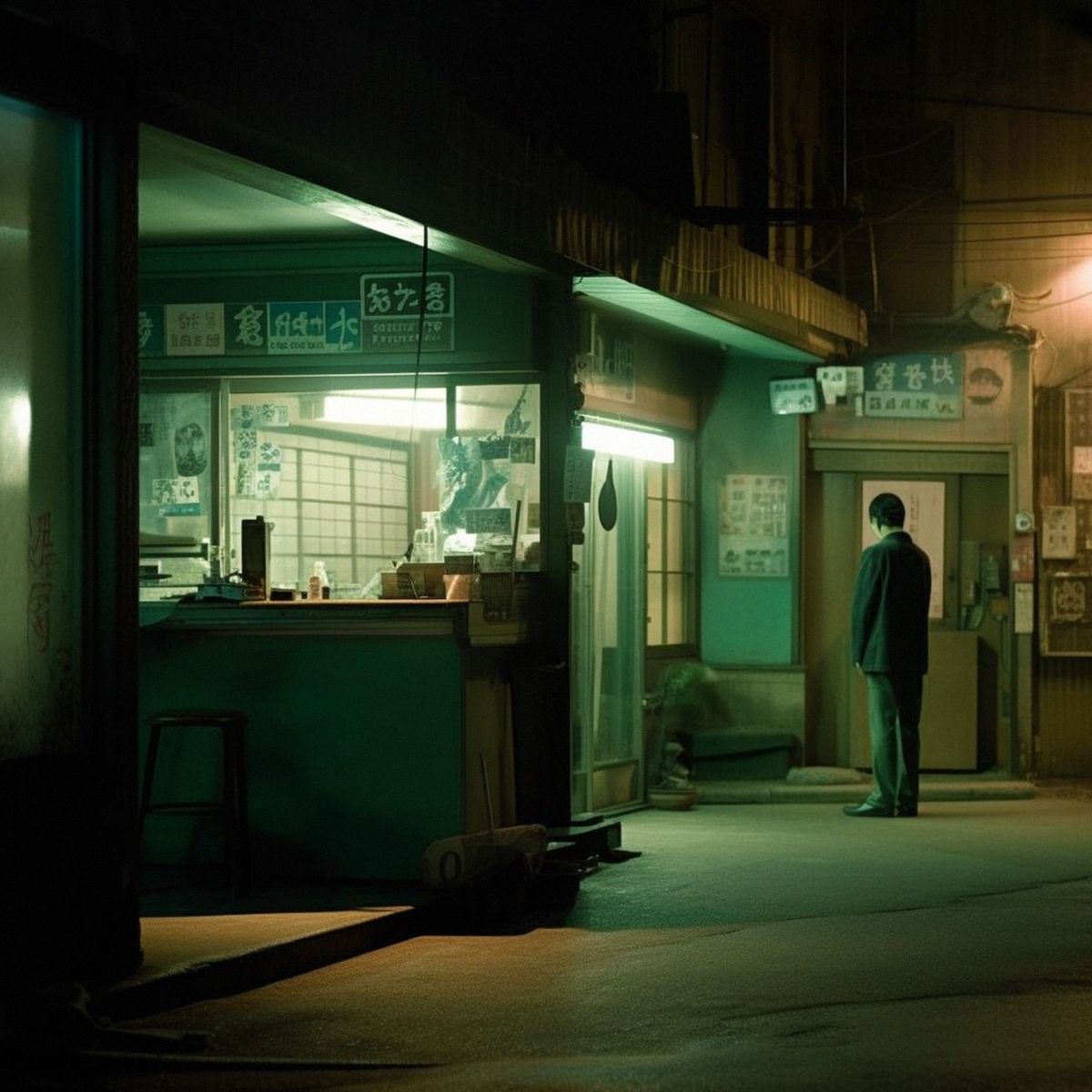 Two legs abandoned at a old Japanese district at night. G
