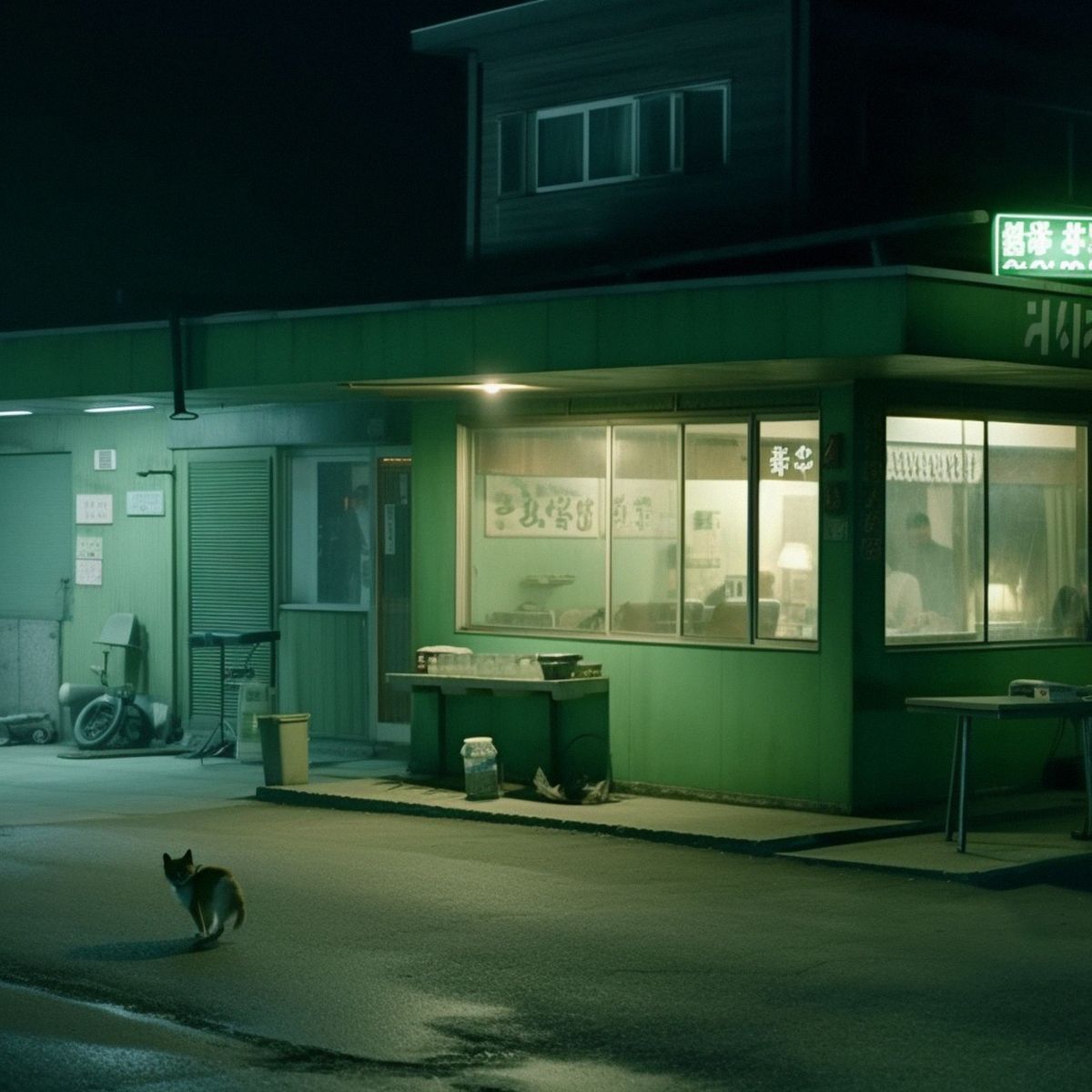 Two legs abandoned at a old Japanese district at night. G